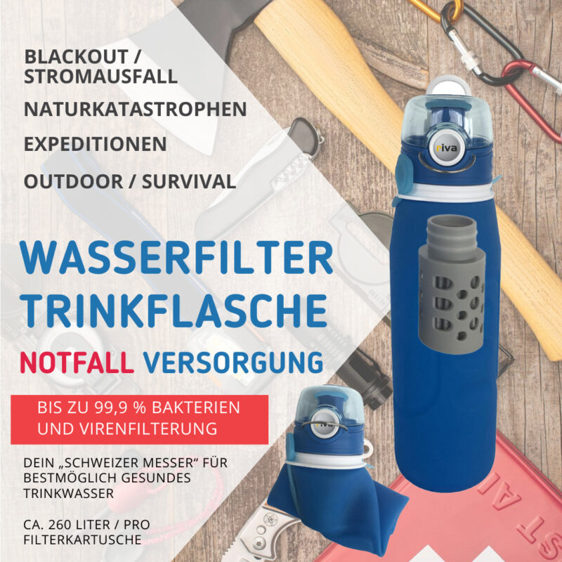 riva-PURA-Camping-Trinkwasserfilter-Trinkflasche Faltbar-virenfilter-notfallversorgung-blackout-virenfilter