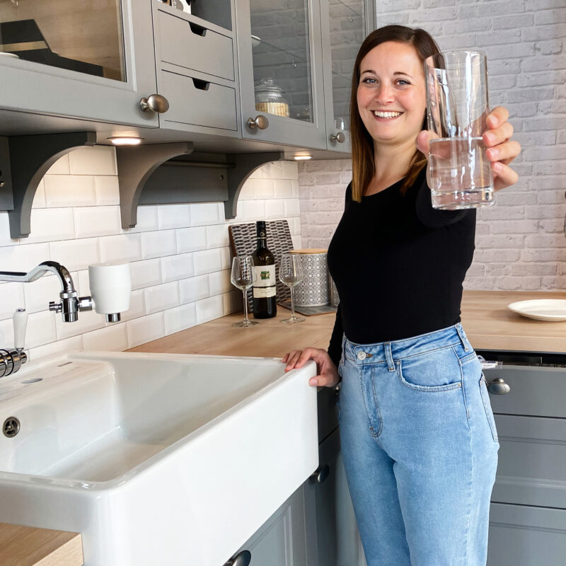 Wasserfilter am Wasserhahn